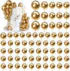 66 PCS Ball Cake Picks Gold 4 Sizes for DIY Baking Decoration Cupcake Toppers and Wedding Anniversary Birthday