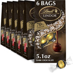 Lindt LINDOR 70% Extra Dark Chocolate Truffles, Dark Chocolate Candy with Smooth, Melting Truffle Center, Great for Gift Giving, 5.1 oz. Bag (6 Pack)