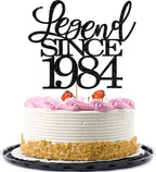 legend since 1984 cake topper 42th birthday happy birthday cake topper men and women cheer 42 years old handmade black glitter cake decoration
