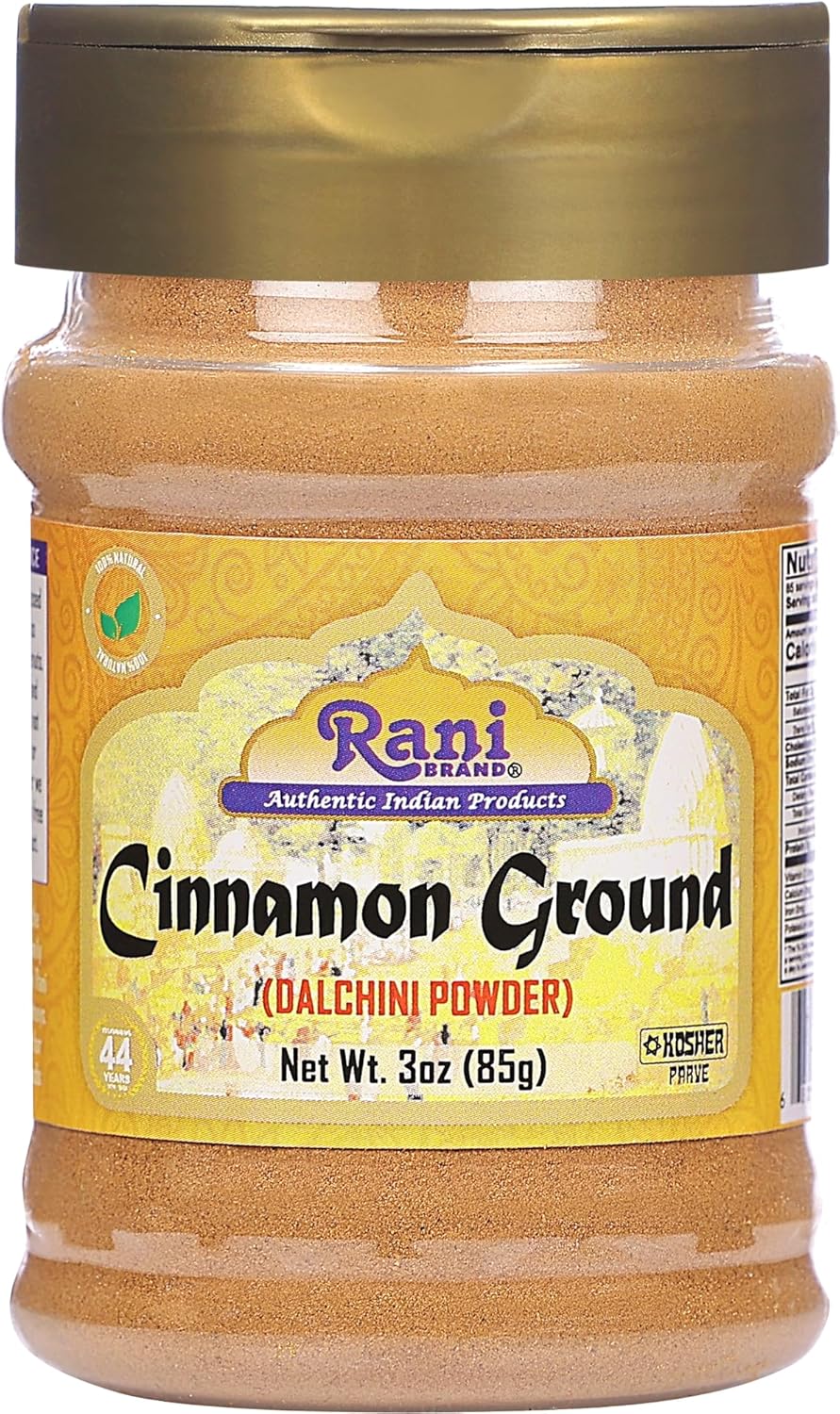 Rani Cinnamon Powder (Ground) Spice 3oz (85g) PET Jar ~ All Natural | Salt-Free | Vegan | No Colors | Gluten Friendly | NON-GMO | Kosher