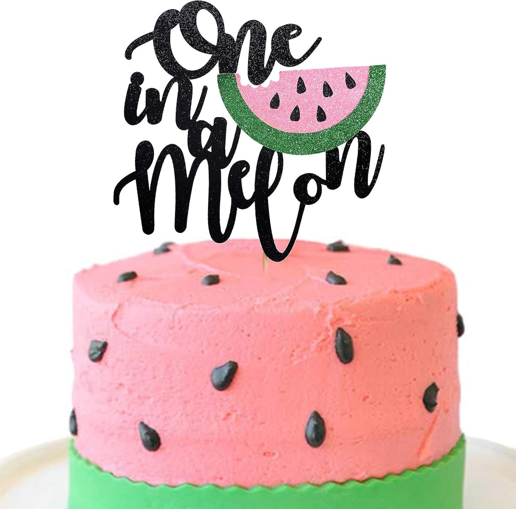 Watermelon Cake Topper - One in a Melon Birthday Cake Topper, Summer Baby First Birthday Cake Topper, Birthday Party Supplies, Photo Decoration Props, Birthday Party Gifts
