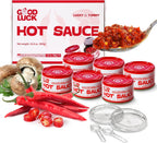 GOOD LUCK Mushroom Hot Sauce, Spicy Chili Oil and Chili Paste with High-Grade Instant Mushroom Sauce, Chopped Chili Sauce,Fresh Pepper,Soybean,Garlic,6 Cans