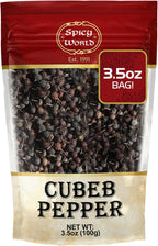 Spicy World Cubeb Pepper 3.5oz (100g) - Java Pepper - Premium Grade from Indonesia, Pure, Natural, Gluten free