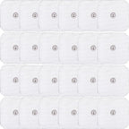 24 Pack TENS Unit Replacement Pads, Long-Lasting Snap Electrodes Latex-Free TENS Pads Set Compatible with Most TENS EMS Devices Using 3.5mm Button Lead Wires