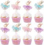 30 PCS Easter Cupcake topper Bunny Cupcake Toppers Easter Egg Cupcake Topper Rabbit Party Cake Topper Decorations (Brown) (Style 4)