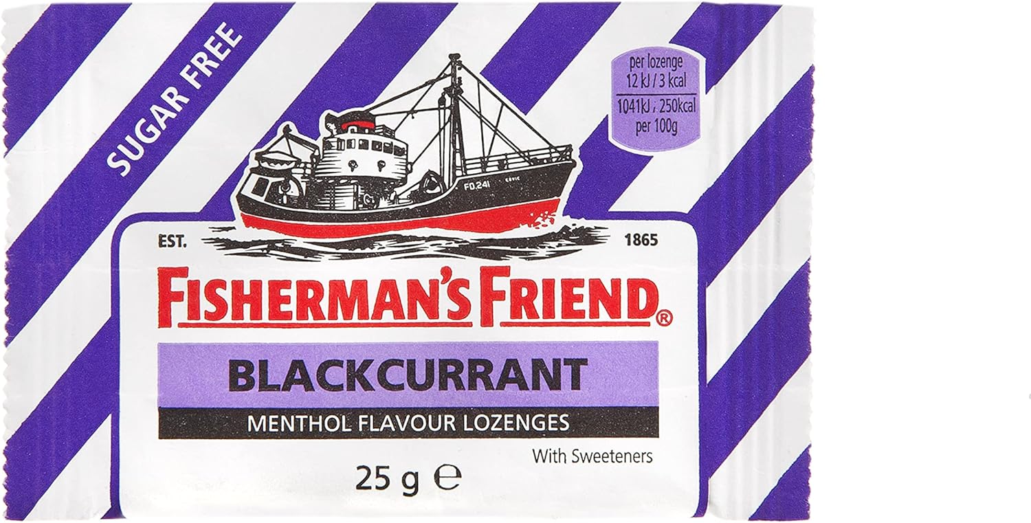 Fisherman's Friend Blackcurrant Menthol Lozenges 25g, (Pack of 5)