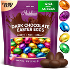 Madelaine Chocolates Easter Eggs - (12 Oz) Solid Premium Dark Chocolate Eggs Foiled In Assorted Solid Jewel-tone Colors - Traditional Easter Basket Mainstays