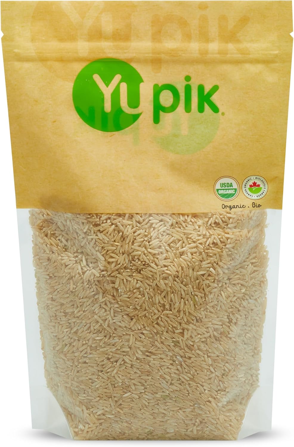 Yupik Organic Brown Rice, Long Grains, 2.2 lb (35.2 oz), Non-GMO, Vegan, Gluten-Free, Kosher, Salt-Free, Source of Fiber & Iron, Easy Preparation, Ideal for Recipes, Side Dishes, Salads & More