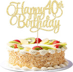 1 Pack Happy 40th Birthday Cake Topper Gold Glitter Number 40 Forty Years Old Birthday Cake Pick Decoration For 40th Birthday Celebrating Anniversary Party Supplies