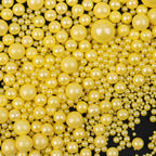 Yellow Sprinkles for Cake Decorating, 130g/4.6oz Edible Yellow Pearl Sprinkles Mix, Sugar Candy Pearls for Baking, Cookie Decorations and Cupcake Toppings, Wedding Party Supplies