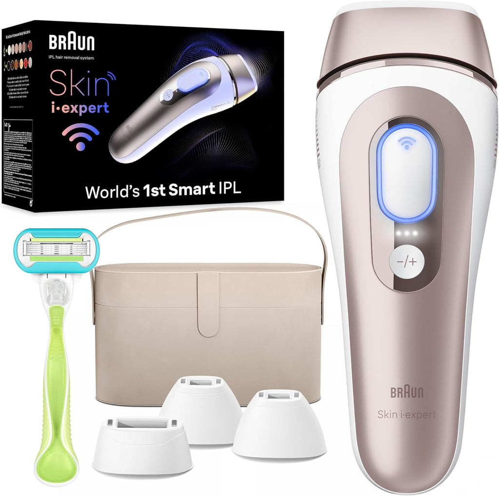 Braun Smart IPL, Skin i·Expert Pro 7, VOGUE's Best Hair Removal Device, IPL Hair Removal for Women and Men, Permanent Laser Hair Reduction At-Home, World's 1st Smart App, 4 Heads, IPL7387