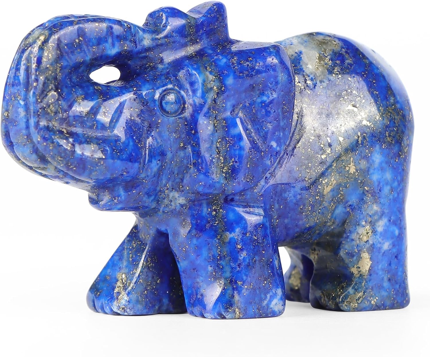 SMQ 2" Small Natural Lapis Lazuli Elephant Statues Home Decor Carved Gemstone Lucky Blue Elephant Stones Crystal Animal Carvings Figurines Ornament Sculpture Crafts，