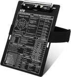 Feifeiya Aluminum Pilot Kneeboard Vfr Aviation Knee Boards Notepad Pilot Writing Board with Pen Holder and Elastic Strap for Pilots Writing Gifts(9.61 x 6.42 Inch,Black)
