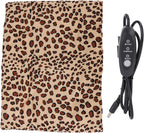 USB Heating Pad with 3 Temperature Levels, Washable Heating Pad for Pets & Humans, Soft Touch Heating Mat with Leopard Print, 5V Portable Electric Cloth Heater, 18.5x14.6in