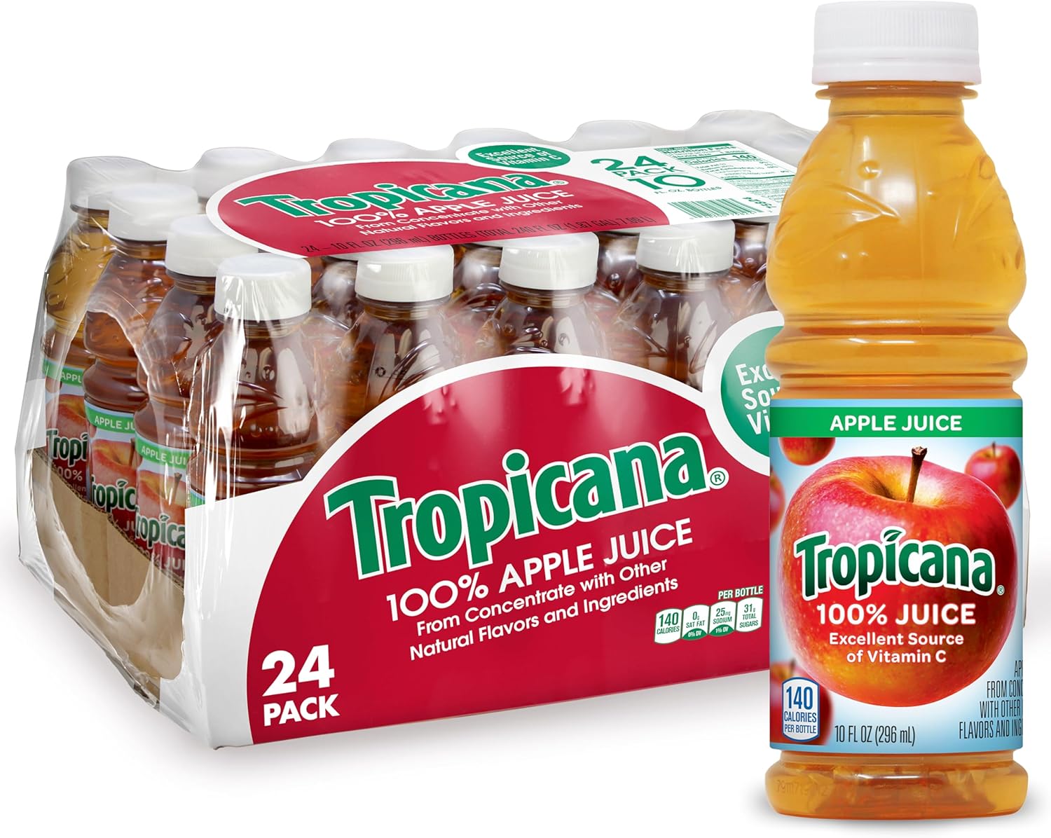 Tropicana Apple Juice, 10 Ounce (Pack of 24)