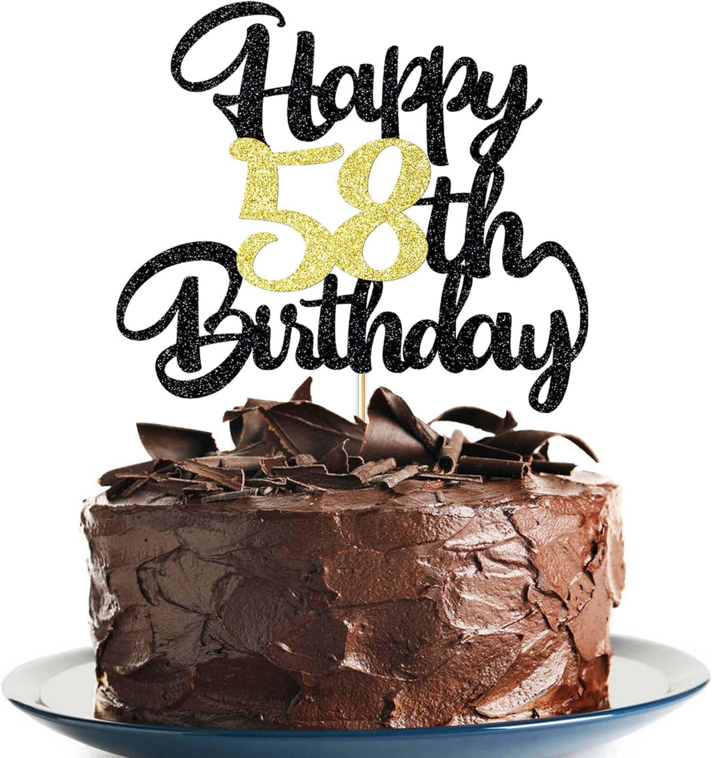 58th Happy birthday cake topper happy cake decoration 58th birthday party decoration gift plugin (58)