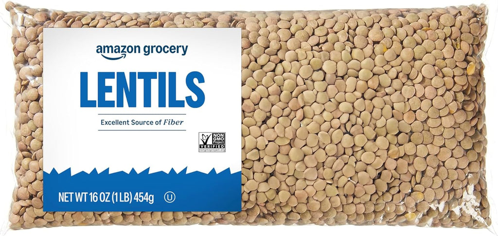 Amazon Grocery, Lentils, Non GMO, Excellent Source of Fiber, 16 Oz