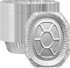 Foil Lux 17.6 x 14 x 3.1 Inch Oval Roasting Pans, 50 Oven-Ready Foil Pans - Freezable, Heavy-Duty, Aluminum Foil Disposable Baking Pans, For Cooking Turkey, Chicken, And More - Restaurantware