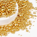 Gold Pearl Rods Sprinkles for Cake Decorating, 150g/5.29oz Mix Size, Golden Sugar Sprinkles, Pearl Cake Decoration, Metallic Rod Sprinkles, Cupcake Cookies Topper, Party Wedding Birthday Supplies