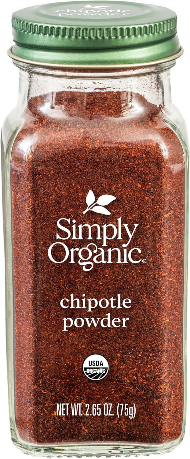 Simply Organic Chipotle Powder, 2.65 Ounce, Dried Smoked Jalapeno Peppers, Rich Aroma, Warm Smoky Taste With Mild Heat