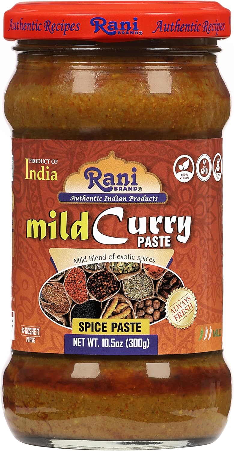 Rani Curry Paste MILD (Spice Paste) 10.5oz (300g) Glass Jar ~ No Colors | All Natural | NON-GMO | Kosher | Vegan | Gluten Free | Indian Origin