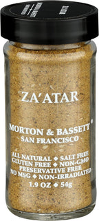 Morton & Bassett Za’atar Seasoning, 1.9oz – Salt-Free, Non-GMO, Kosher, Middle Eastern Blend for Flatbreads, Roasted Veggies, Meats & Dips