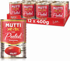 Mutti Whole Peeled Tomatoes (Pelati), 14 oz. | 12 Pack | Italy’s #1 Brand of Tomatoes | Fresh Taste for Cooking | Canned Tomatoes | Vegan Friendly & Gluten Free | No Additives or Preservatives