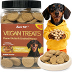 Just Try 15 OZ Peanut Vegan Treats Peanut Butter Dog Treats Energy Boosting Immune Support Dog Training Treats Healthy Dog Treats