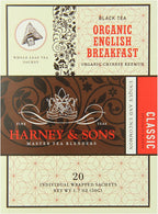 Harney & Sons Organic English Breakfast | 20 Wrapped Sachets, 20 Count Pack of 6, 100% Pure Black Tea