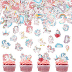 Rsstarxi 80 Pack Edible Horse Cupcake Toppers Rainbow Cake Decorations Horse Cupcake Decorations for Baby Shower Girls Birthday Party Decorations