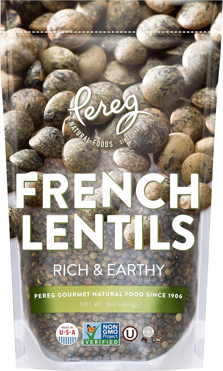 Pereg Du Puy French Green Lentils (16 Oz) - Lentil Beans Dry - Non-GMO & Additive Free - Ideal for Stews, Indian Curries, Tacos & Soups - Vegan Diet-Friendly - High In Protein & Fiber