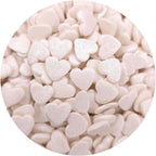 NCS Pearlized White Heart Edible Sprinkles – Cupcake, Cake & Cookie Decorations, 8 oz