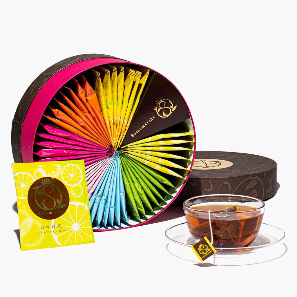 Bokksu Japanese Tea Gift Set - 49-Piece (7 Flavors) Authentic Kagoshima Seicha Tea Variety Pack Sampler Box, Expertly Curated Collection in Elegant, Colorful Packaging