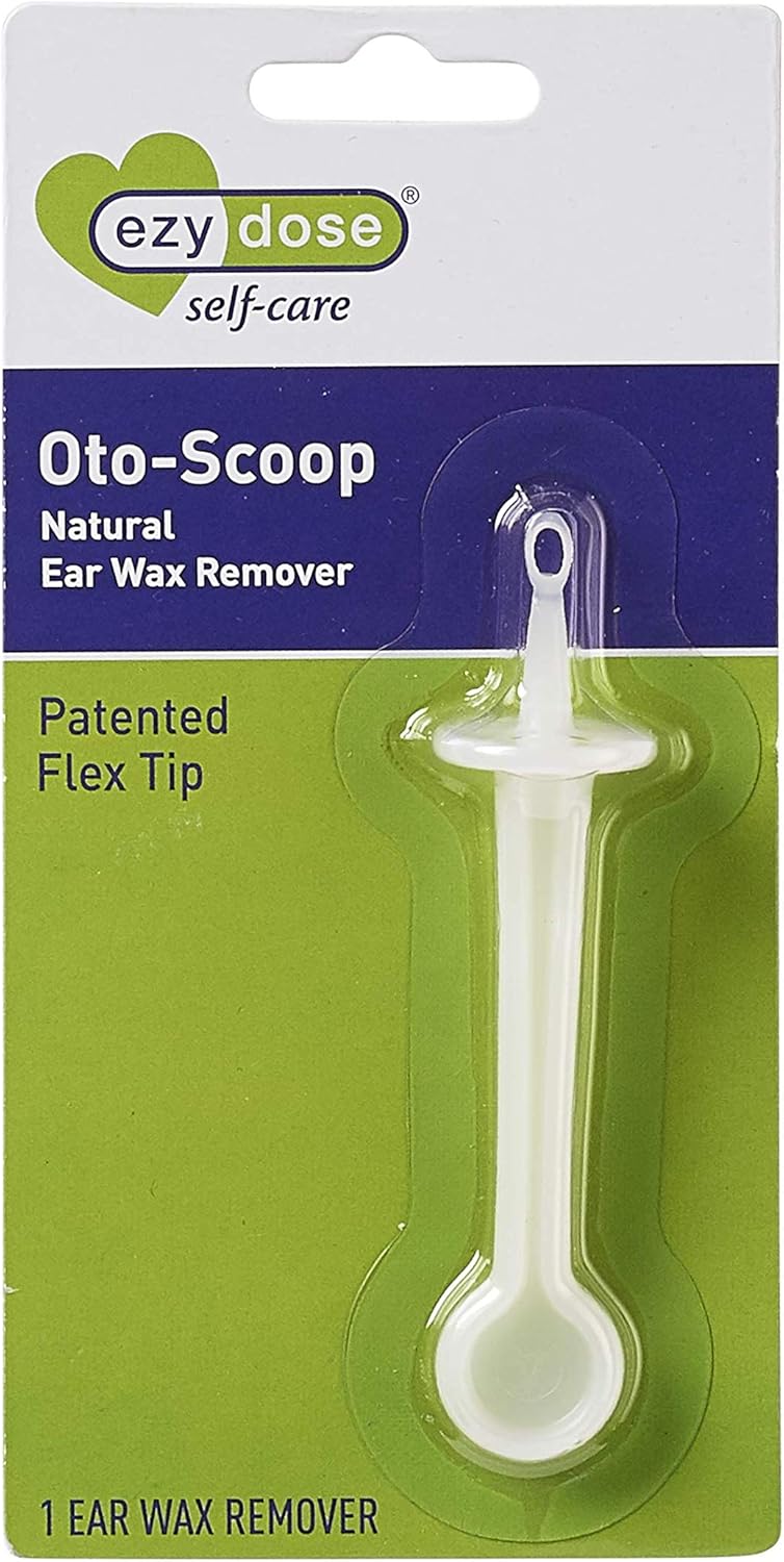 EZY DOSE Earwax Removal Tool, Gentle Ear Cleaning System with Flexible Oto-Scoop Tip, Safe & BPA-Free Cleaner for Adults & Kids, Easy-to-Use Hygiene Solution for Healthy Ears, White