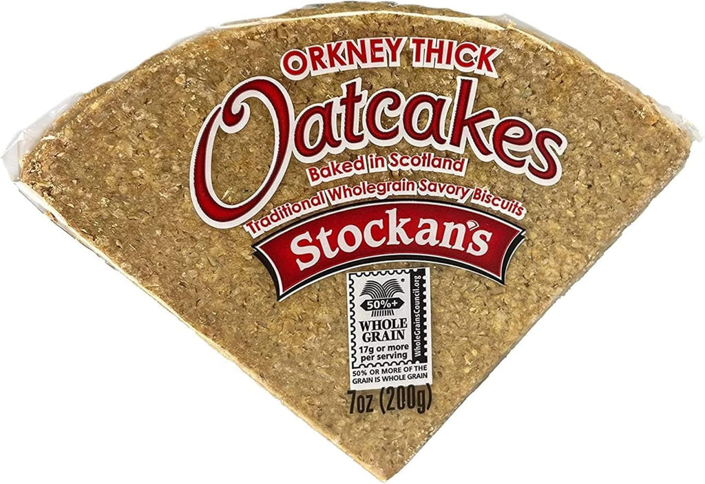 Stockan's Orkney Wholegrain Thick Oatcakes - Traditional Scottish Savoury Biscuits Imported from Scotland - 6 Packs (8 Oatcakes in Each Pack)