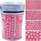 Sprinkles for Cake Decorating, 7.8oz Pink Pearl Sprinkles Mix for Valentine's Cake Cupcake Cookie Baking Ice Cream Toppings