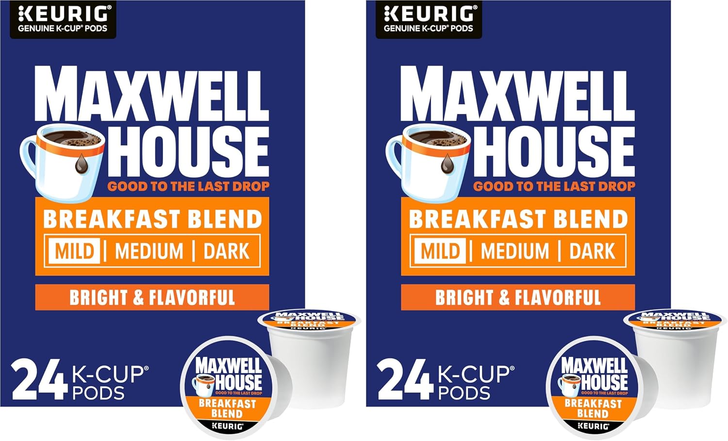 Maxwell House Breakfast Blend Light Roast K-Cup® Coffee Pods,. Box,(Pack of 48)