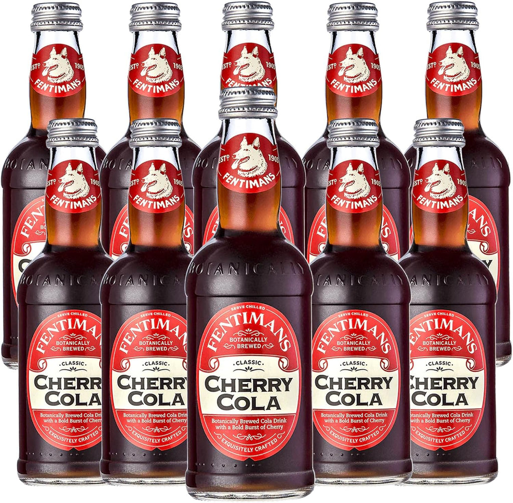 Fentimans Botanically Brewed Classic Cherry Cola Sparkling Soda, 9.3 fl oz Bottles – Premium Craft Soda/Mixer for Cocktails & Refreshing Drinks