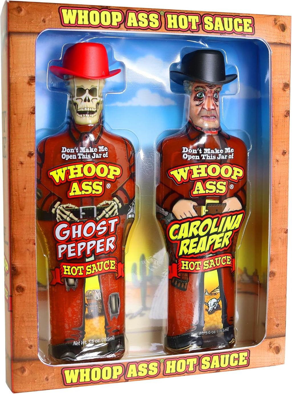 Premium Ghost Pepper Hot Sauce and Carolina Reaper Hot Sauce Gift Set - Packaged in Collectible Figurine Bottles – Perfect for Chicken Wings or a Gift for the Hot Sauce Fanatic