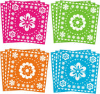 80 Count Mexican Fiesta Paper Napkins, 4 Bright Floral Designs Disposable Cocktail Napkins for Cinco de Mayo, Day of the Dead, Fiesta Wedding, Birthday Party, Taco Night, Summer BBQ Table Decorations
