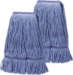 2 Pack Heavy Mop Replace Head，mop Head Replacement,Commercial mop Heads,Reusable Mop Head Refills-Replacement Mop Heads SuitableWet Industrial Blue Cotton Looped End String Head Refill (Blue)