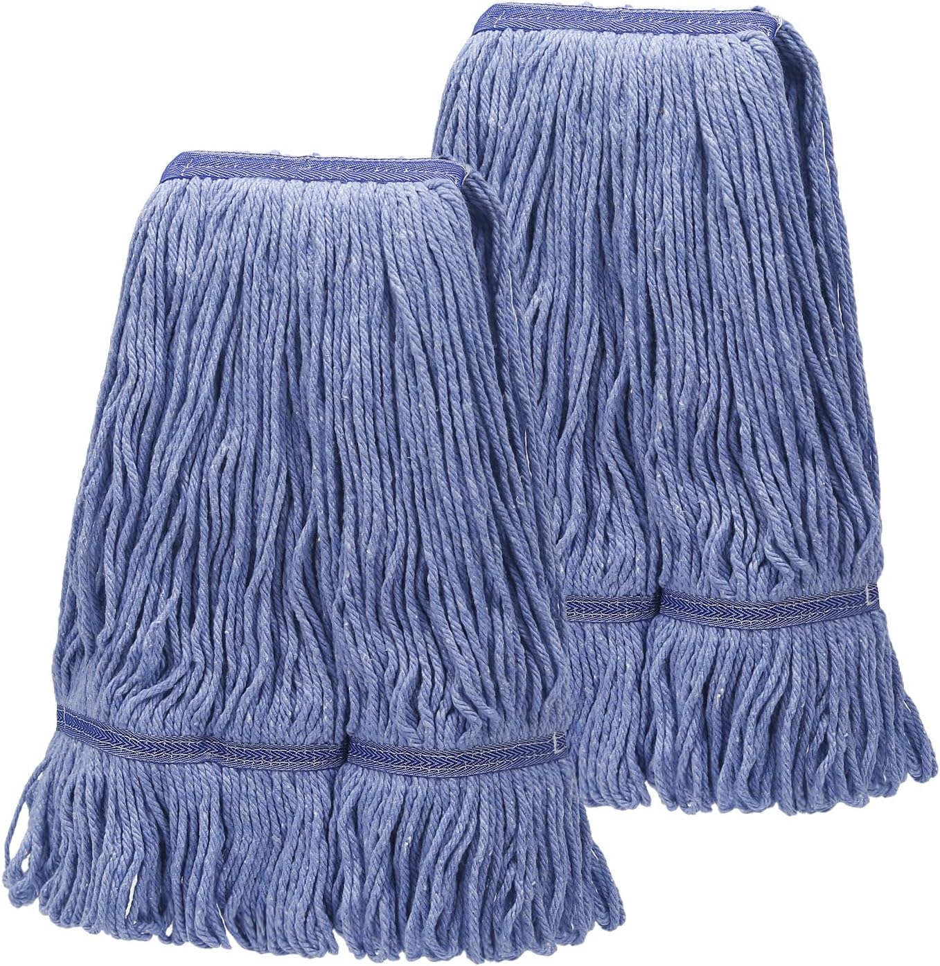 2 Pack Heavy Mop Replace Head，mop Head Replacement,Commercial mop Heads,Reusable Mop Head Refills-Replacement Mop Heads SuitableWet Industrial Blue Cotton Looped End String Head Refill (Blue)