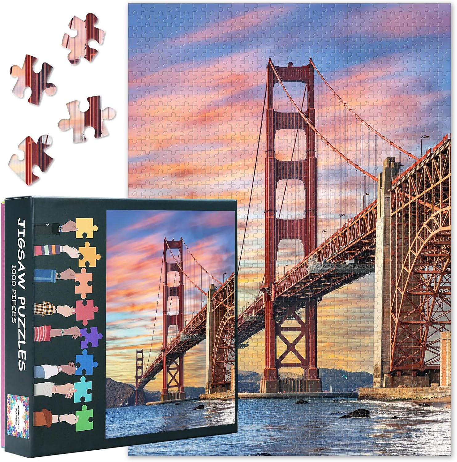 Jigsaw Puzzles 1000 Pieces The Golden Gate Bridge San Francisco 1000 Pieces Jigsaw Puzzles Educational Landscape Puzzle Finished Size 19.5 x 27.5 Inch