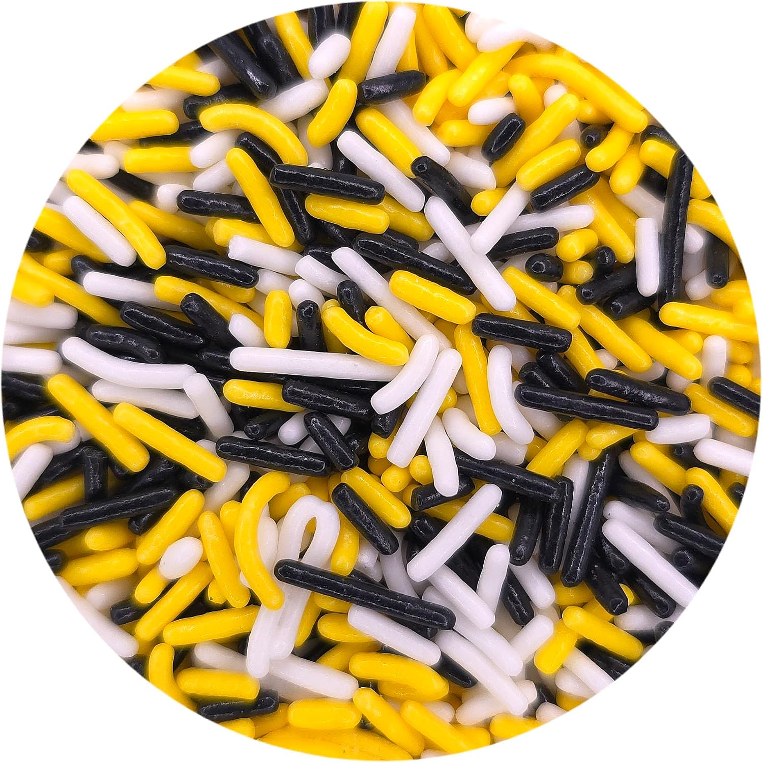 NCS Black, Yellow & White Jimmies Edible Sprinkles – Cupcake, Cake & Cookie Decorations, 8 oz
