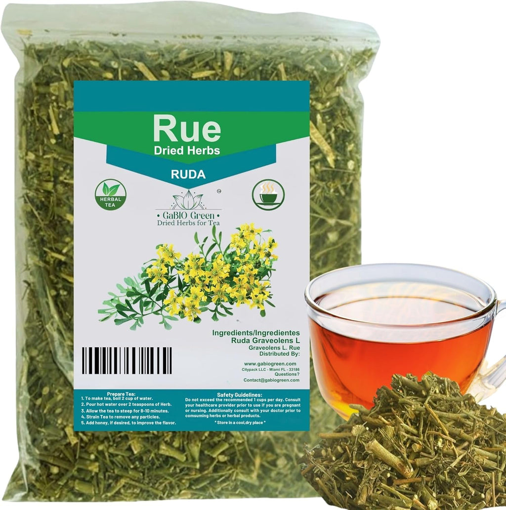 RUE Dried Herbs Ruda Seca, Ruda Graveolens, rue leaves and branches Dried Rue Leaves (Ruta graveolens) | Raw Herbal Ingredient (2 Ounce)