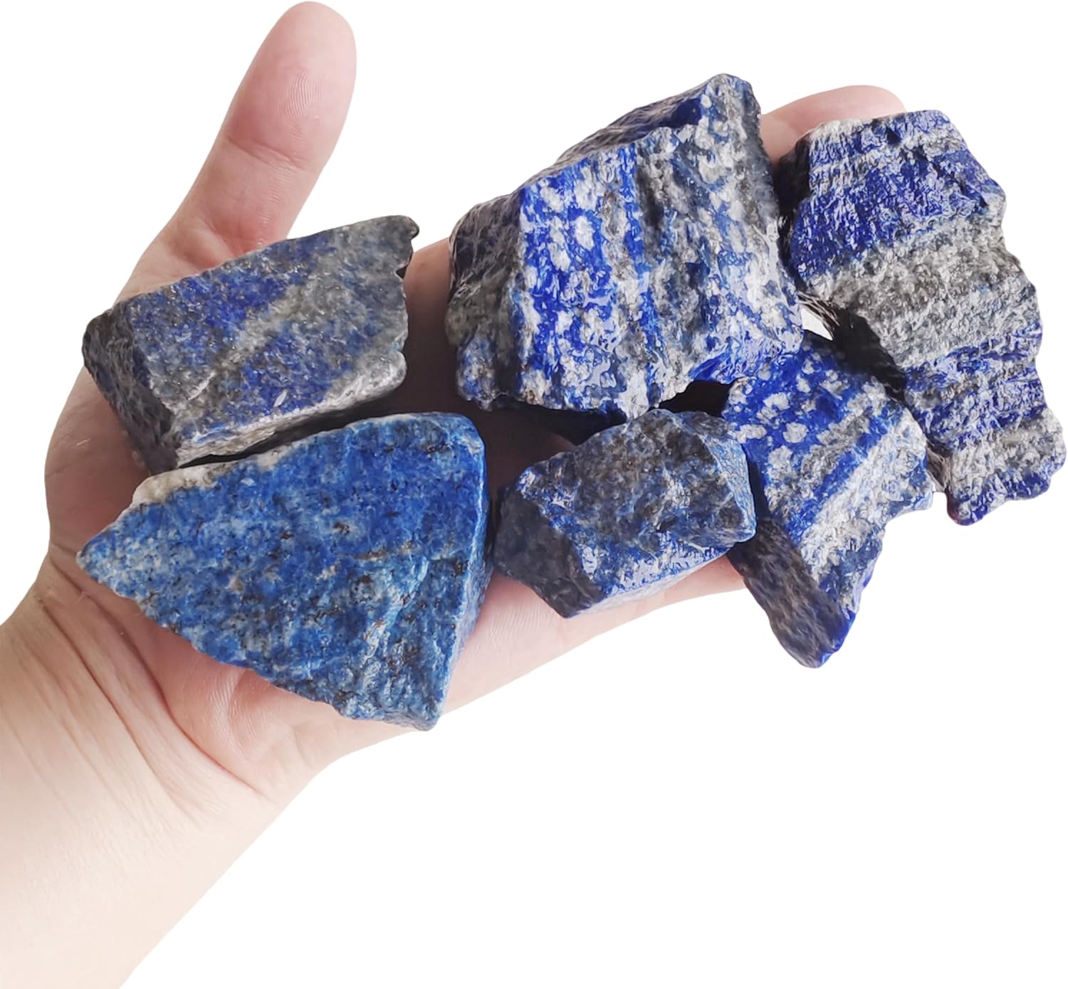 2 lb Lapis Lazuli Bulk Raw Crystals and Healing Stones for Tumbling, Wire Wrapping, Wicca Reiki,Meditation