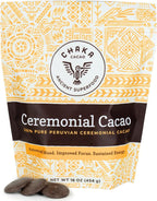 ChakaCacao | Premium Ceremonial Cacao – 100% Pure, Minimally Processed, Rich in Theobromine, Flavonoids & Anandamide – 1 lb Easy-Melt Discs for Enhanced Mood, Focus & Sustained Energy