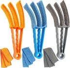 3 Pack Microfiber Feather Duster with 6 Microfiber Sleeves, Window Blind Cleaner, Blind Duster, Blinds Cleaning Tools