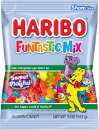 Haribo Gummi Candy | Funtastic Mix in Shareable Size Bags | Many Shapes & Flavors, 5 oz. (Pack of 12)