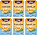Yogi Tea - Stomach Ease (6 Pack) - Supports Healthy Digestion with Peppermint, Licorice Root, and Ayurvedic Herbs - Caffeine Free - 96 Organic Herbal Tea Bags